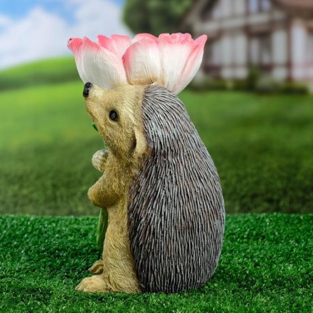Garden figure "Hedgehog with flower" 25x17cm-1