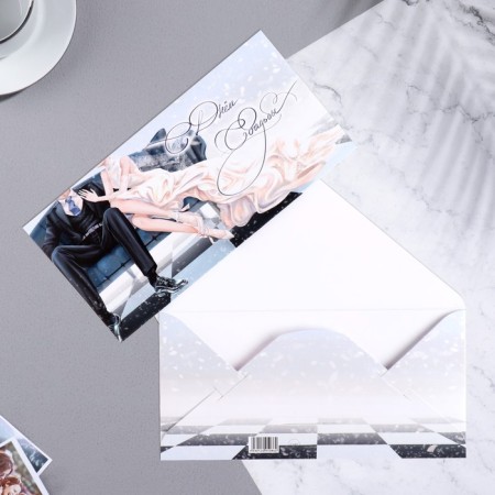 Money envelope "Happy wedding!" newlyweds, 8 x 16.3 cm-1