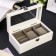 Casket wood 2 compartments for clocks and jewelry "Style" white 10.5x7x19.2 cm