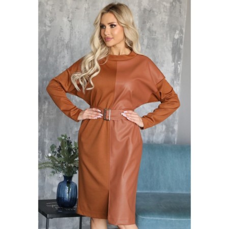 Women's dress, size 50, brown color-5