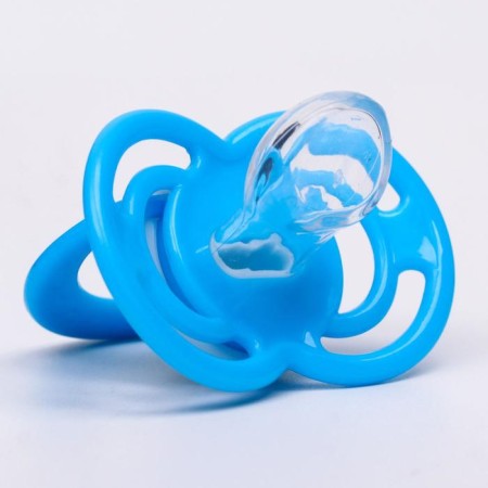 Orthodontic dummy nipple, silicone, from 3 months, “lion”, blue color-4
