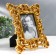 Photo frame Polystone 10x15 cm "Lush leaves and forget -me -nots" gold 26.5x21.5 cm