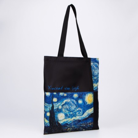 Bag-shop "Van Gogh", without lightning, without lining, black color-2