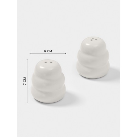 Set for spices of the “Zephyr” share, Solonka, List, 100 ml, ceramics, white-1
