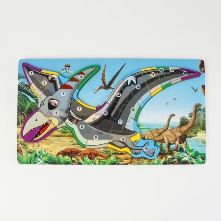 Children's wooden puzzle according to the numbers "Dinosaurs" mix-6