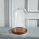 Glass dome -slosh on a wooden stand "Vincent - 1", 25x15 cm, brown