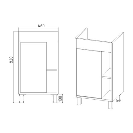 Viant Boston Tumba 1 sulk, 380x460x820 mm, with COMO 50 shell-3