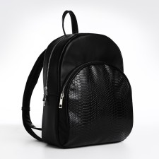 Women's backpack city, Textura, black color