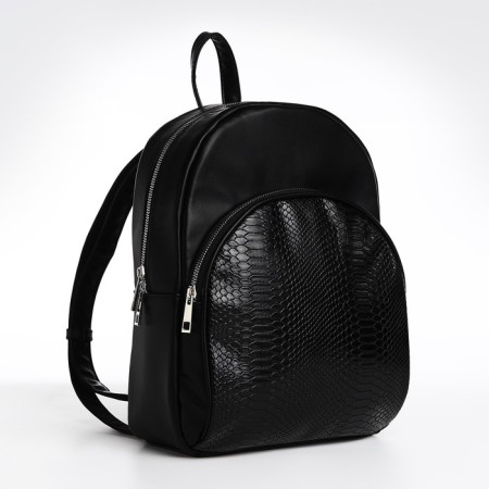 Women's backpack city, Textura, black color