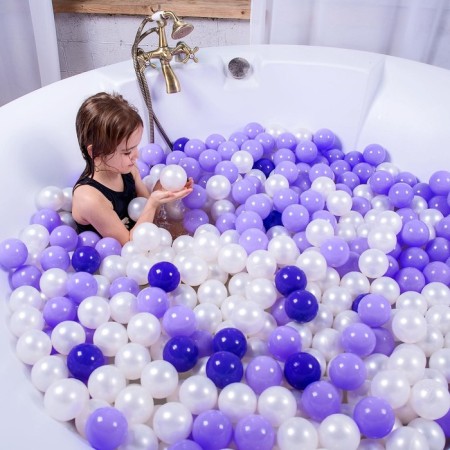 Balls for a dry pool with a pattern, ball diameter 7.5 cm, set 500 pieces, color transparent-5