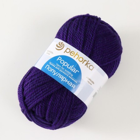 Yarn "Popular" 50% wool, 50% acrylic 133m/100g (78-violet)-2