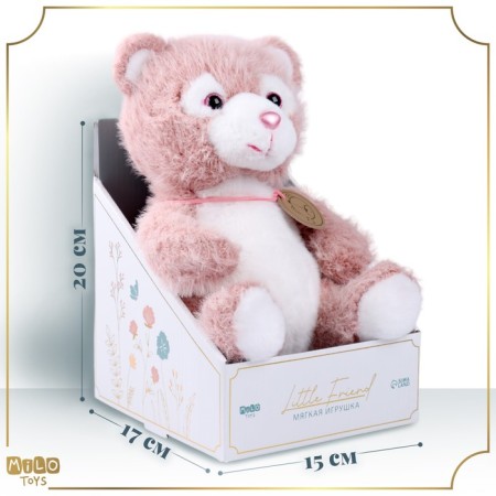 Soft toy "Little Friend", bear, pink color-1