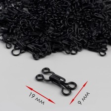 Sewing hook No. 3, 19 × 9 mm, 100 pcs, black color