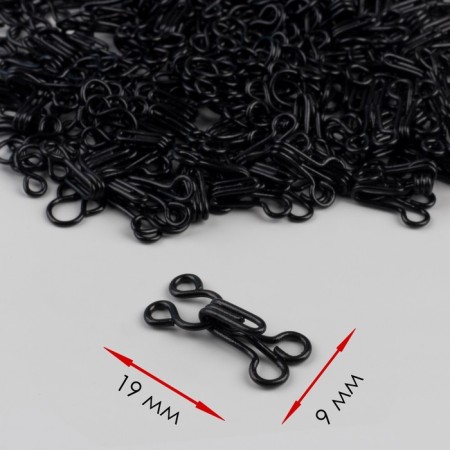 Sewing hook No. 3, 19 × 9 mm, 100 pcs, black color