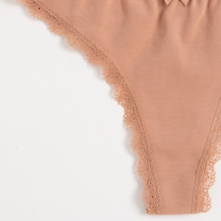 Panties women's thongs, beige color, size 46-48 (l)-10