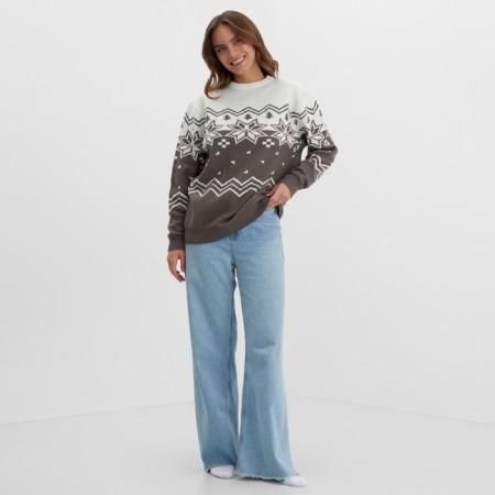 New Year. Knitted jumper KAFTAN Scandinavia size 56, gray-5