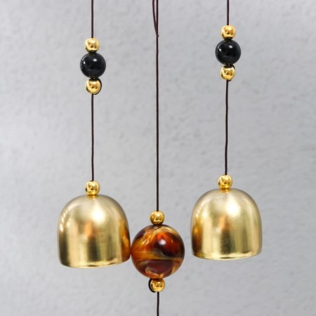 Music of wind metal "Elephants on the coin" 2 bells 37 cm-2