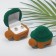 Velvet case for earrings/ring "Turtle", 4.2 × 6.8, green-brown color, white insert