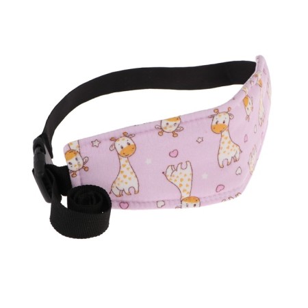 The bandage-fixer is a children's front, to support the head in the car seat, giraffes, pink-1