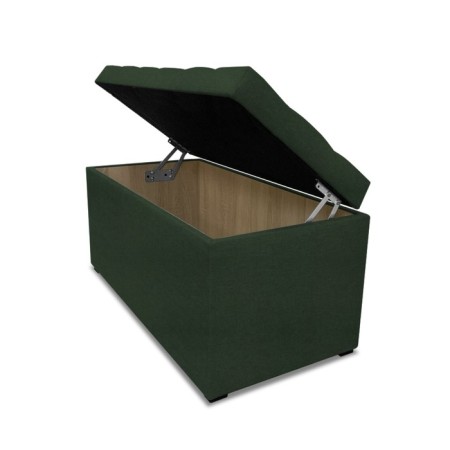 Puff with a lid and weight, 800 × 400 × 420 mm, Velur Dream, Forest color-1