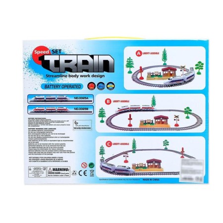 Railway "Electro Train", works from batteries, included: trees, signs and station-3