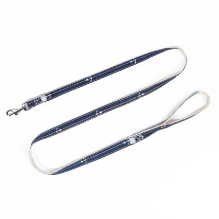 A set with a soft harness "anchor", size m, leash, 120 x 1.5 cm, og 34-66 cm, blue-7