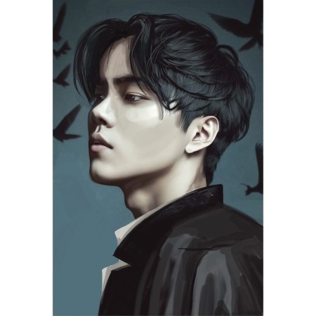 Picture on numbers with the subframe "Korean boy", 20 x 30 cm-1