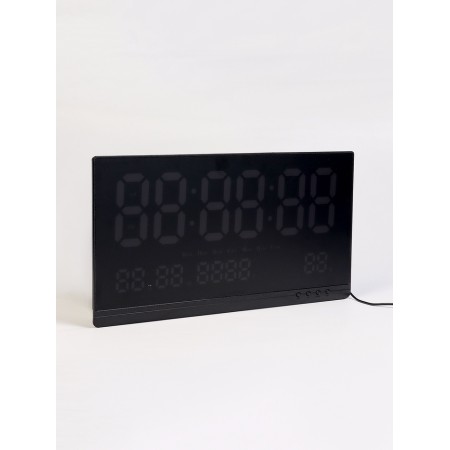 Electronic wall clock, thermometer calendar, 47.5 x 25.3 cm, green cyfras 10.8 x 5.3 cm 107662-3