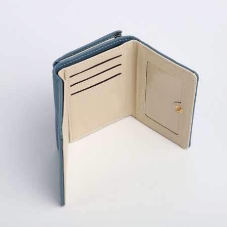 Women's wallet on the button, blue color-2