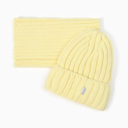 Kit for children (hat, snood), yellow color, size 54-56-3