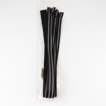 Lightning "Spiral", No. 5, detachable, waterproof, with a reflective tape, castle machine, 80 cm, black/gray color-2