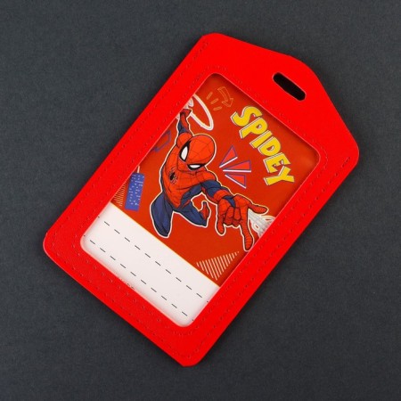 Badge case, leatherette, spider-man