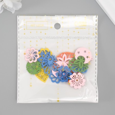 Decor for creativity tree "Carved assorted" color set 20 pcs 2x2.5 cm-3