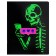 A notebook of 48 sheets in a cage on a board "Skeleton", a cover coated cardboard, VD-flus, fluorescent paint, mix