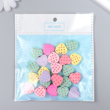 Beads for creativity wood "hearts in peas" set of 20 g 1.8x1.8 cm-2