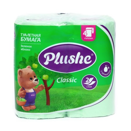 Plushe Classic Tuale Paper "Green Apple", 2 layers, 4 rolls