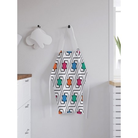 Apron kitchen with a photo print "Patterns with stars", adjustable, size OS-1