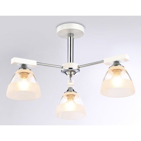 Suspended chandelier Ambrella Light, Traditional, TR9091, 3HE27, white color, chrome-2