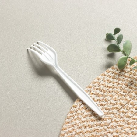 Disposable plug Nature, 15.8 cm, made of corn starch, white color, mix-1