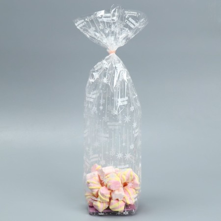 Gift package with a hard bottom "New Year's serpentine", 6 x 8 x 30 cm, New Year-3