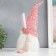 Doll Interior Light "Gnome in a cap with bunny ears, sequins" Pink 30x8x8 cm