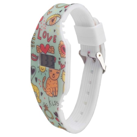 Watch of washing electronic, children's, "robots", strap L-22.5 cm, yellow-1