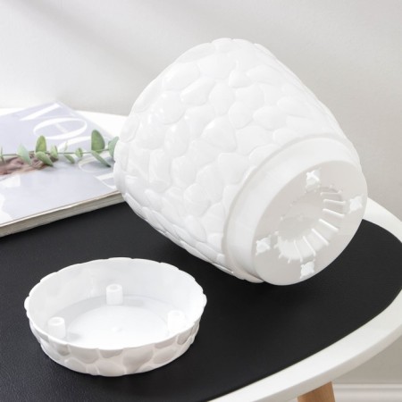 Pot with the pallet "Stones", 2.6 l, white color-3