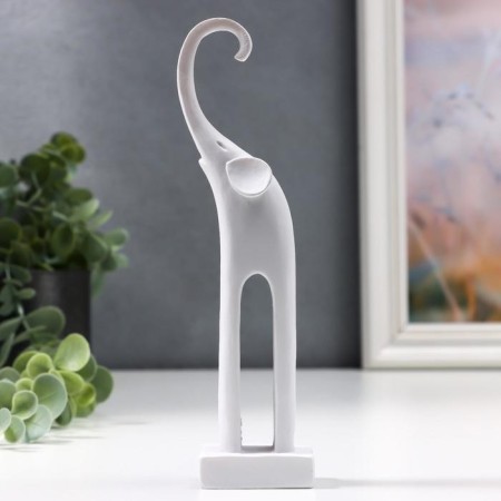 Polystone souvenir "White Elephant with long legs" 17.7x4.4x2.8 cm