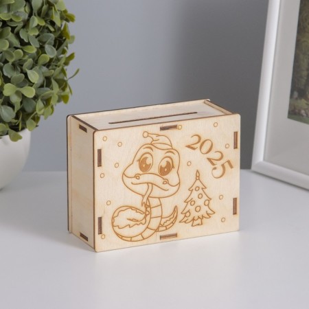 New Year's piggy bank "Snake with a Christmas tree" 13x10x5 cm-2