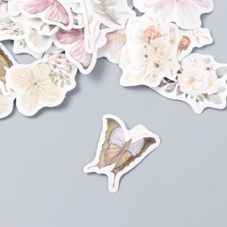 Stickers for creativity "Flowers and butterflies" set 46 pcs 4.4x4.4x1.1 cm-1