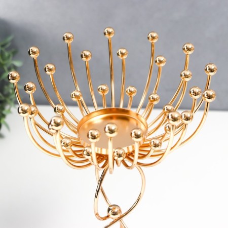 Summary Metal for 1 candle "Temporary loop with balls" gold 27x17x17 cm-4