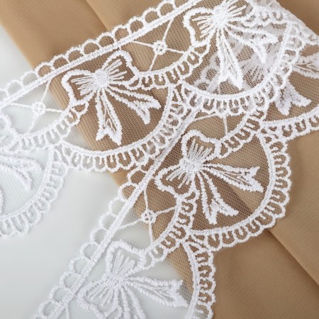 Lace on a grid, 55 mm × 11 ± 1 m, white color-1