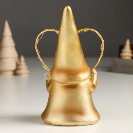 Souvenir Polystone Light "Santa Claus in a golden outfit, with heart" 6.5x9x16 cm-3