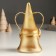 Souvenir Polystone Light "Santa Claus in a golden outfit, with heart" 6.5x9x16 cm